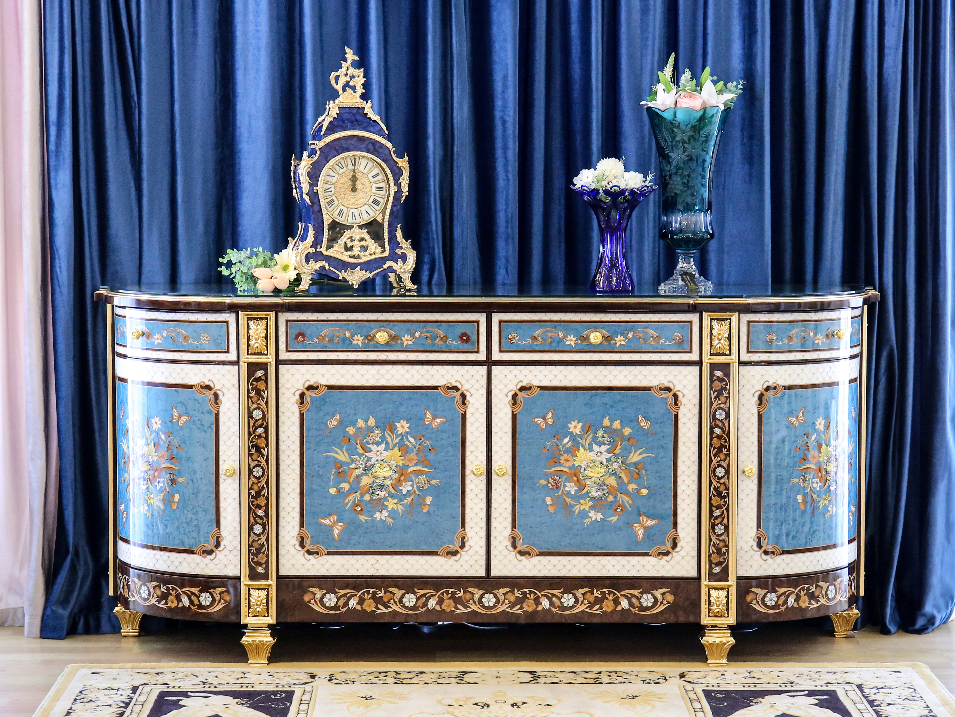 蝶戀花貝殼鑲嵌邊櫃